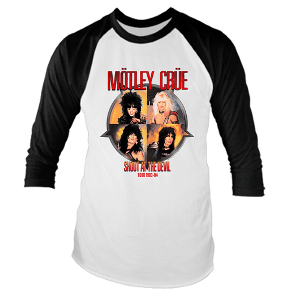 MOTLEY CRUE モトリークルー (来日 40周年 ) - SHOUT / ラグラン七分袖 / Tシャツ / メンズ - PGS